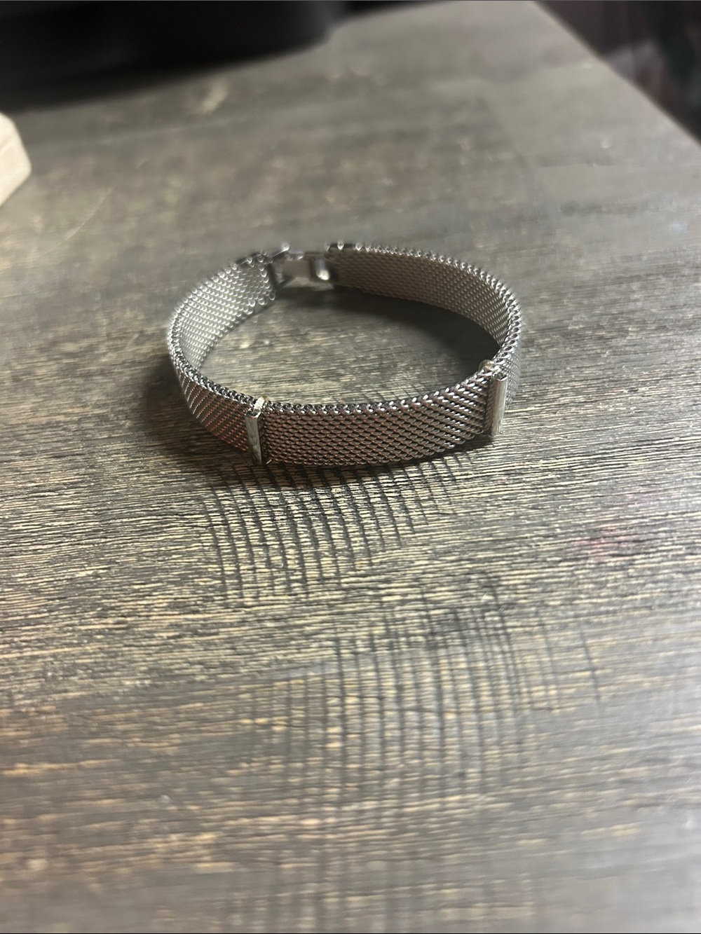 Modern Stainless Mesh Slider Charm Bracelet Starter